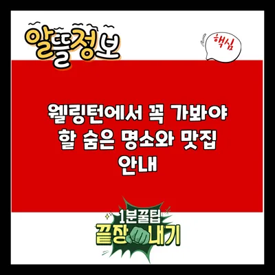 웰링턴에서 꼭 가봐야 할 숨은 명소와 맛집 안내