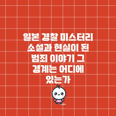 일본 경찰 미스터리 소설과 현실이 된 범죄 이야기: 그 경계는 어디에 있는가?