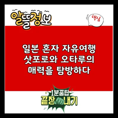 일본 혼자 자유여행: 삿포로와 오타루의 매력을 탐방하다