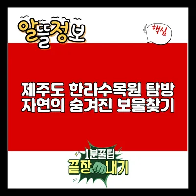제주도 한라수목원 탐방: 자연의 숨겨진 보물찾기