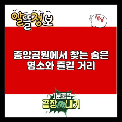중앙공원에서 찾는 숨은 명소와 즐길 거리