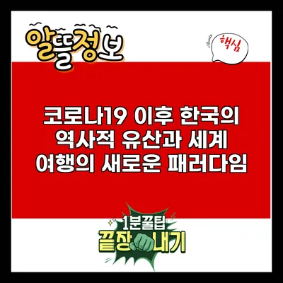 코로나19 이후 한국의 역사적 유산과 세계 여행의 새로운 패러다임