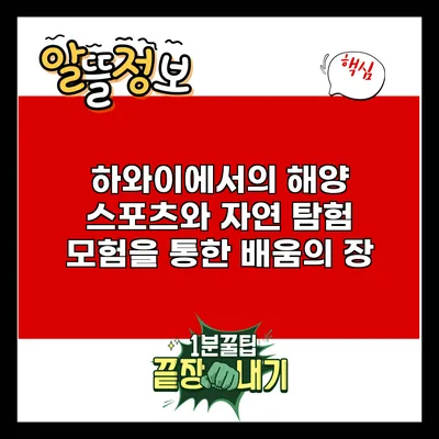 하와이에서의 해양 스포츠와 자연 탐험: 모험을 통한 배움의 장