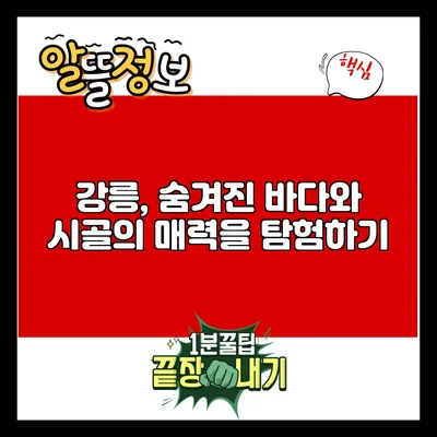 강릉, 숨겨진 바다와 시골의 매력을 탐험하기
