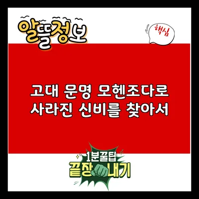 고대 문명 모헨조다로: 사라진 신비를 찾아서