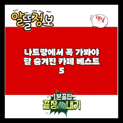 나트랑에서 꼭 가봐야 할 숨겨진 카페 베스트 5