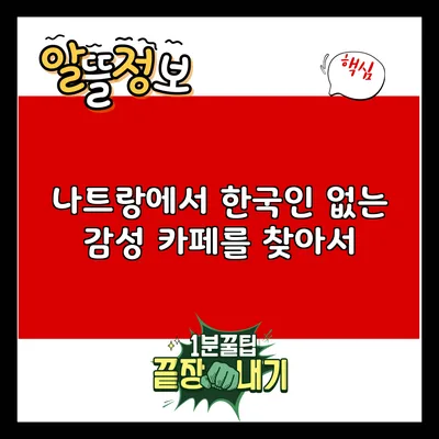 나트랑에서 한국인 없는 감성 카페를 찾아서