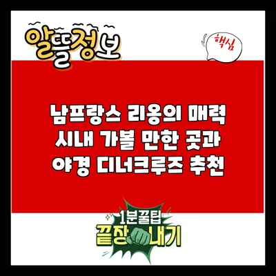 남프랑스 리옹의 매력: 시내 가볼 만한 곳과 야경 디너크루즈 추천