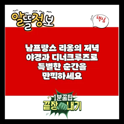남프랑스 리옹의 저녁: 야경과 디너크루즈로 특별한 순간을 만끽하세요