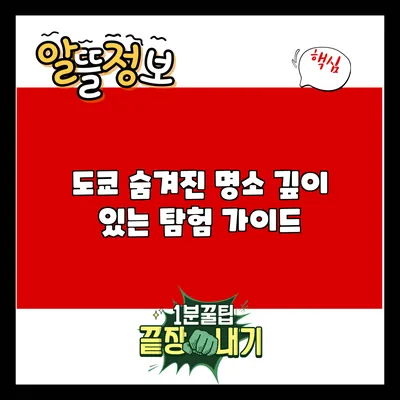 도쿄 숨겨진 명소: 깊이 있는 탐험 가이드