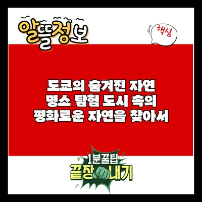 도쿄의 숨겨진 자연 명소 탐험: 도시 속의 평화로운 자연을 찾아서
