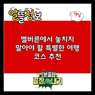 멜버른에서 놓치지 말아야 할 특별한 여행 코스 추천