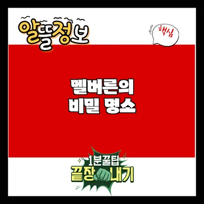 멜버른의 비밀 명소
