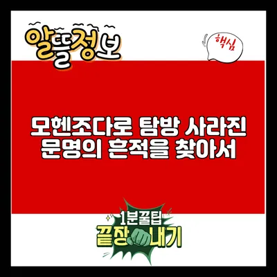 모헨조다로 탐방: 사라진 문명의 흔적을 찾아서