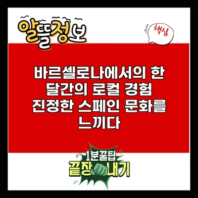 바르셀로나에서의 한 달간의 로컬 경험: 진정한 스페인 문화를 느끼다