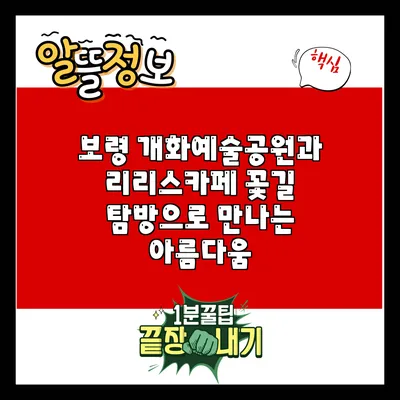 보령 개화예술공원과 리리스카페 꽃길 탐방으로 만나는 아름다움