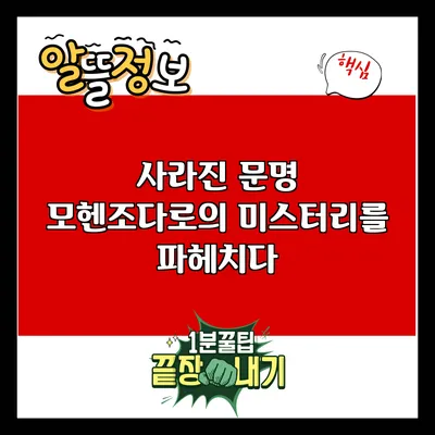 사라진 문명: 모헨조다로의 미스터리를 파헤치다
