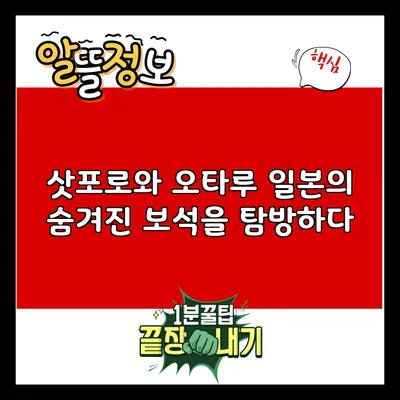 삿포로와 오타루: 일본의 숨겨진 보석을 탐방하다