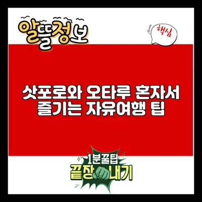 삿포로와 오타루: 혼자서 즐기는 자유여행 팁