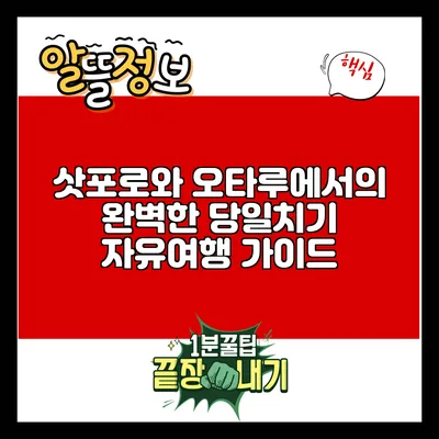 삿포로와 오타루에서의 완벽한 당일치기 자유여행 가이드