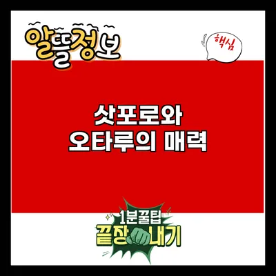 삿포로와 오타루의 매력