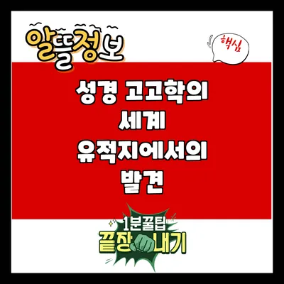 성경 고고학의 세계: 유적지에서의 발견