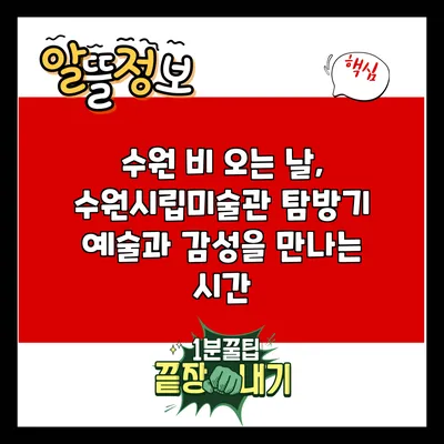 수원 비 오는 날, 수원시립미술관 탐방기: 예술과 감성을 만나는 시간