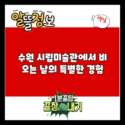 수원 시립미술관에서 비 오는 날의 특별한 경험