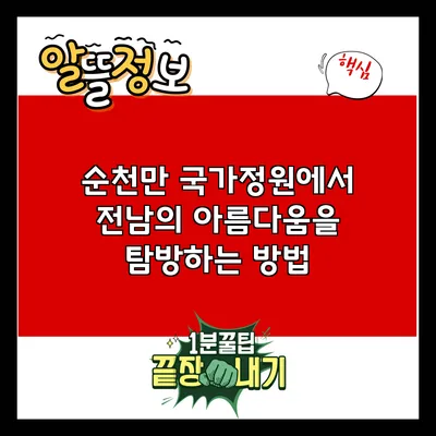 순천만 국가정원에서 전남의 아름다움을 탐방하는 방법