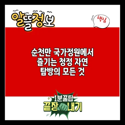 순천만 국가정원에서 즐기는 청정 자연 탐방의 모든 것