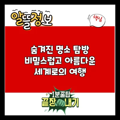 숨겨진 명소 탐방: 비밀스럽고 아름다운 세계로의 여행