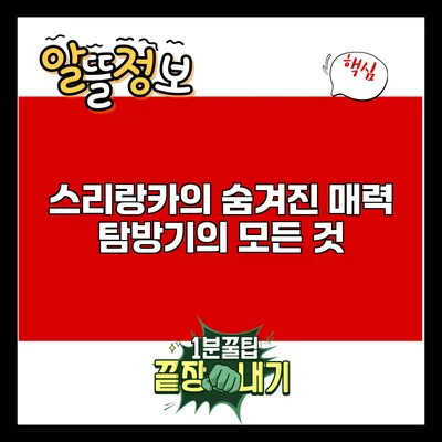 스리랑카의 숨겨진 매력: 탐방기의 모든 것