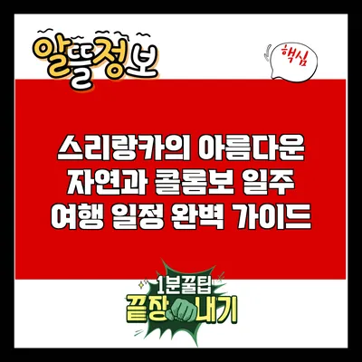 스리랑카의 아름다운 자연과 콜롬보 일주 여행 일정 완벽 가이드
