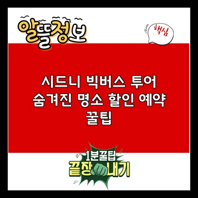 시드니 빅버스 투어: 숨겨진 명소 할인 예약 꿀팁