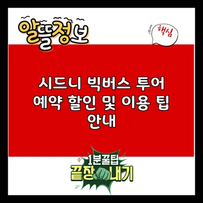 시드니 빅버스 투어: 예약 할인 및 이용 팁 안내