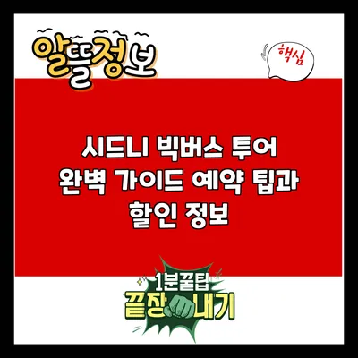 시드니 빅버스 투어 완벽 가이드: 예약 팁과 할인 정보