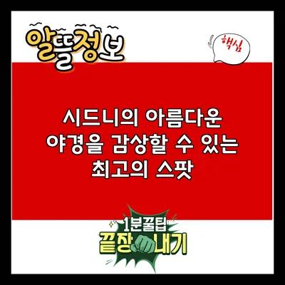 시드니의 아름다운 야경을 감상할 수 있는 최고의 스팟