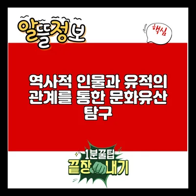 역사적 인물과 유적의 관계를 통한 문화유산 탐구