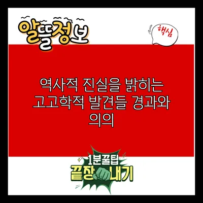 역사적 진실을 밝히는 고고학적 발견들: 경과와 의의
