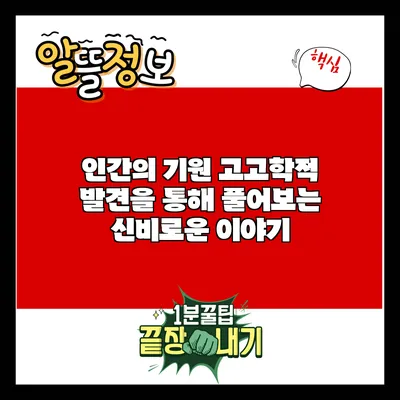 인간의 기원: 고고학적 발견을 통해 풀어보는 신비로운 이야기