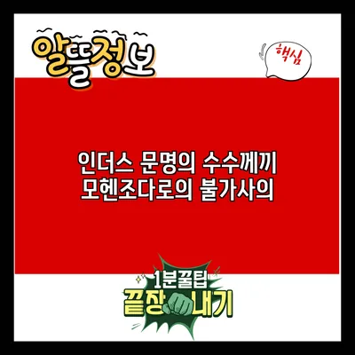 인더스 문명의 수수께끼: 모헨조다로의 불가사의