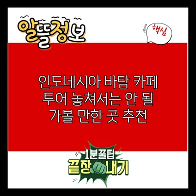 인도네시아 바탐 카페 투어: 놓쳐서는 안 될 가볼 만한 곳 추천