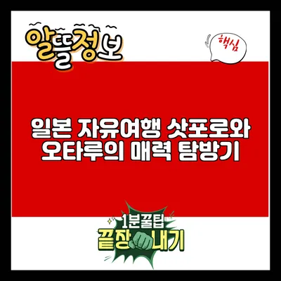 일본 자유여행: 삿포로와 오타루의 매력 탐방기