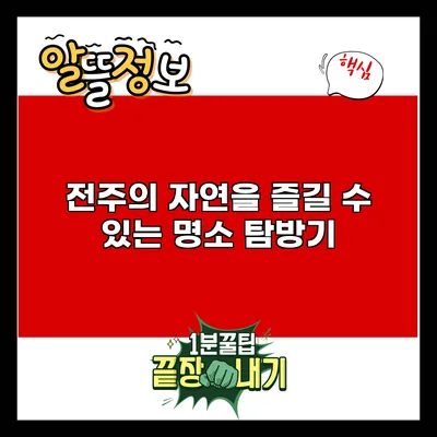 전주의 자연을 즐길 수 있는 명소 탐방기