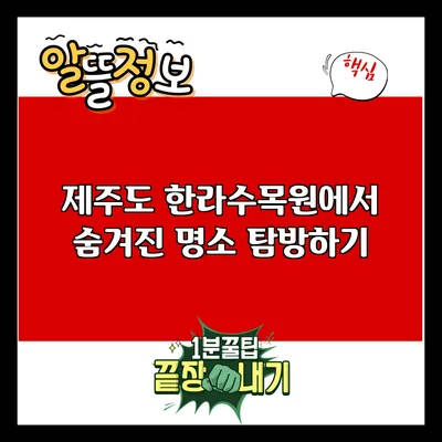 제주도 한라수목원에서 숨겨진 명소 탐방하기
