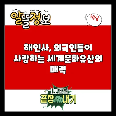 해인사, 외국인들이 사랑하는 세계문화유산의 매력