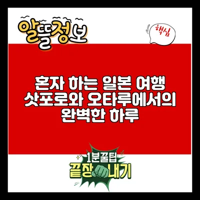 혼자 하는 일본 여행: 삿포로와 오타루에서의 완벽한 하루