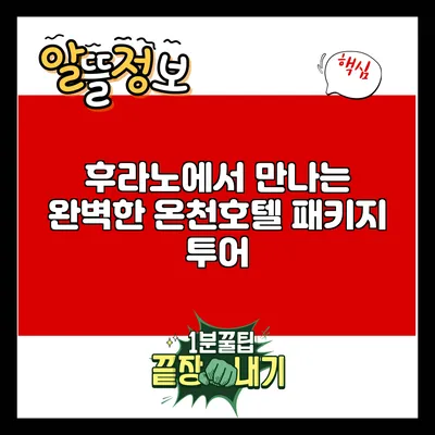 후라노에서 만나는 완벽한 온천호텔 패키지 투어