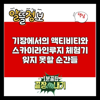 기장에서의 액티비티와 스카이라인루지 체험기: 잊지 못할 순간들