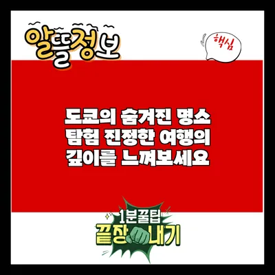 도쿄의 숨겨진 명소 탐험: 진정한 여행의 깊이를 느껴보세요